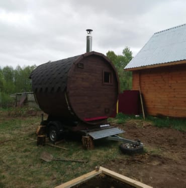 Монтаж бани-бочки №413 от 23.04.2021 в Старом Осколе